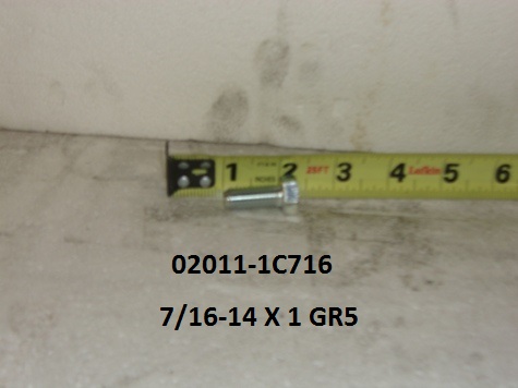 [Bolt, 7/16-14 x 1,  GR 5, YZ] 02011-1C716