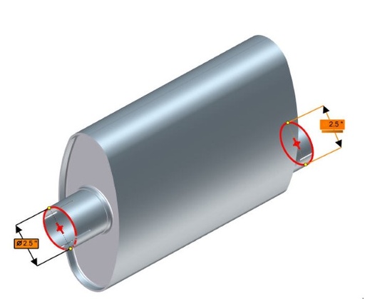 [HTSB Muffler, 2 1/2" inlet/outlet] 02039-0594
