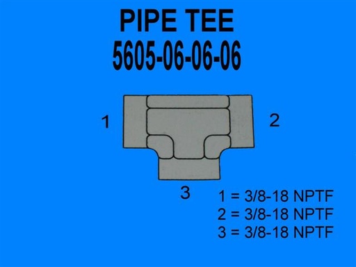 [Fitting, Tee 1/4"-18 NPTF Female] 5605-06-06-06