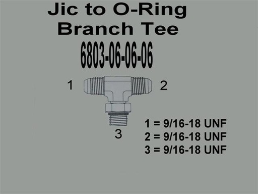 [Fitting, TEE 9/16" JIC to O'Ring] 6803-06-06-06